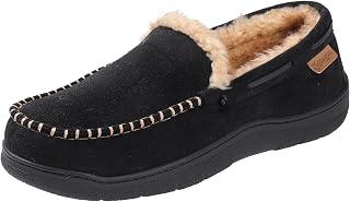Zigzagger Men Microsuede Moccasin Slippers Memory Foam House Shoes