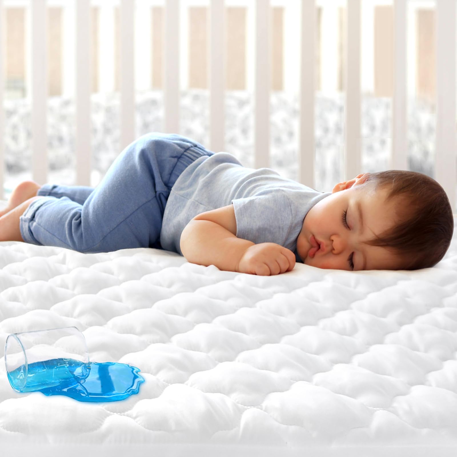 Crib Mattress Protector Sheets Fitted Waterproof Crib Mattress Pad Cover | Quilt