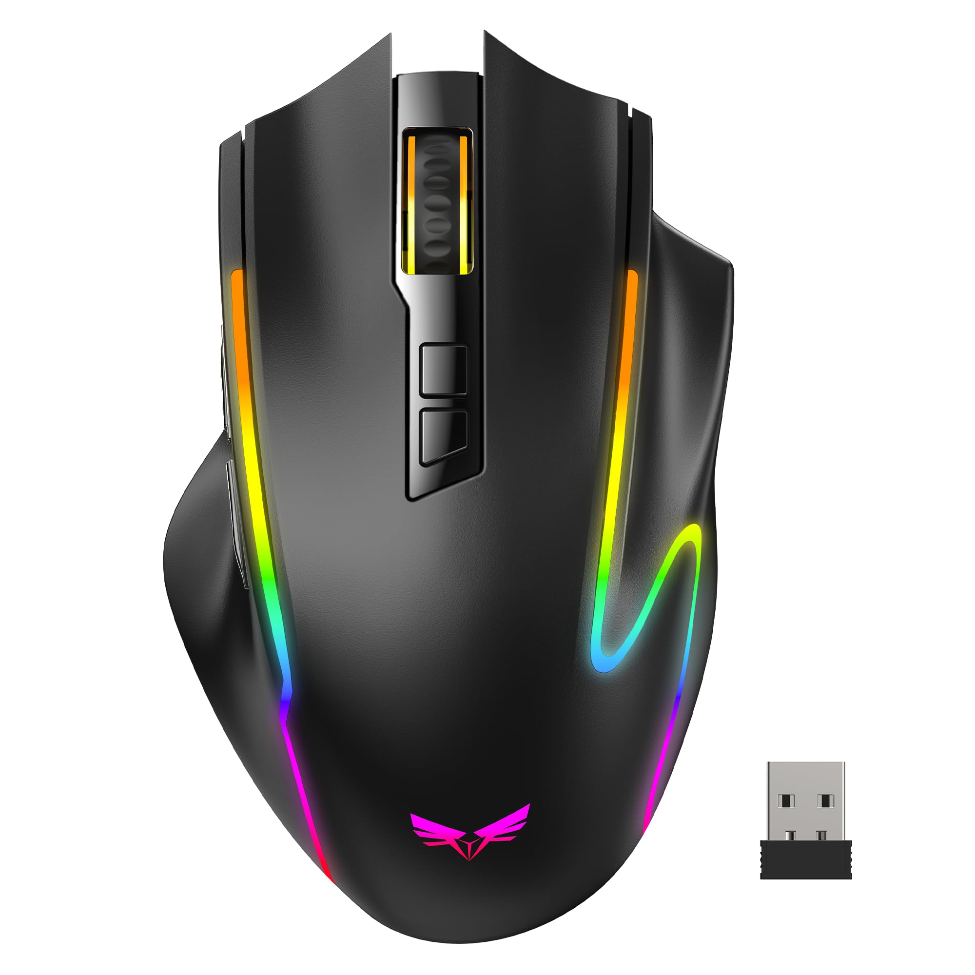 TECKNET Wireless Gaming Mouse, 2.4G & USB-C Dual-Mode Rechargeable Mouse