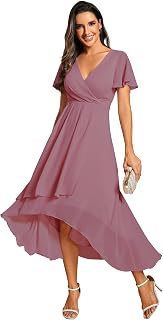 Ever-Pretty Elegant Wedding Guest Dresses Chiffon Evening Dresses Women Midi Short Wedding Dresses EG02084-P