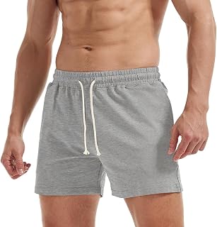AIMPACT Men's 5" Cotton Workout Shorts Casual Fitness Gym Shorts with Pockets