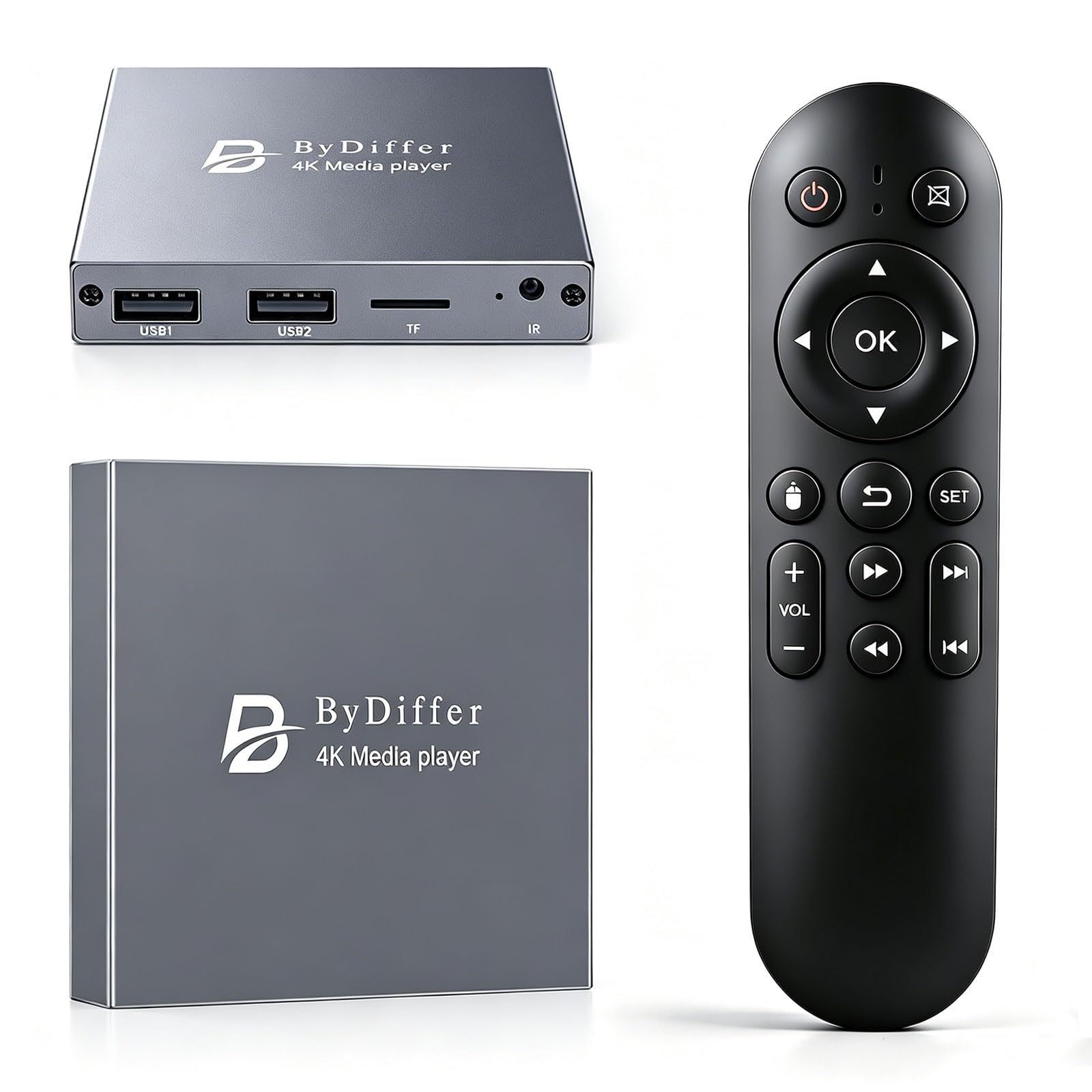 4K@60Hz HD Digital Media Player for USB Drive/Micro SD Card for TV | Plug & Plug