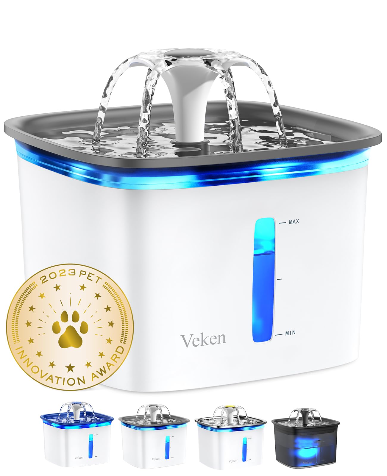 Veken Innovation Award Winner 95oz/2.8L Cat Water Fountain, C1 Classic | Automat