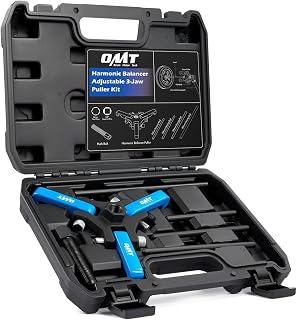 OMT Harmonic Balancer Puller Kit for Removing Harmonic Dampers & Balancers | Adjustable 3-Jaw Puller Pulley Puller Set Compatible with Chevy GM Chrysler Cadillac Ford, Blue
