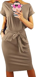 PRETTYGARDEN Women's 2020 Casual Long Sleeve Party Bodycon Sheath Belt Dress with Pockets US Size: