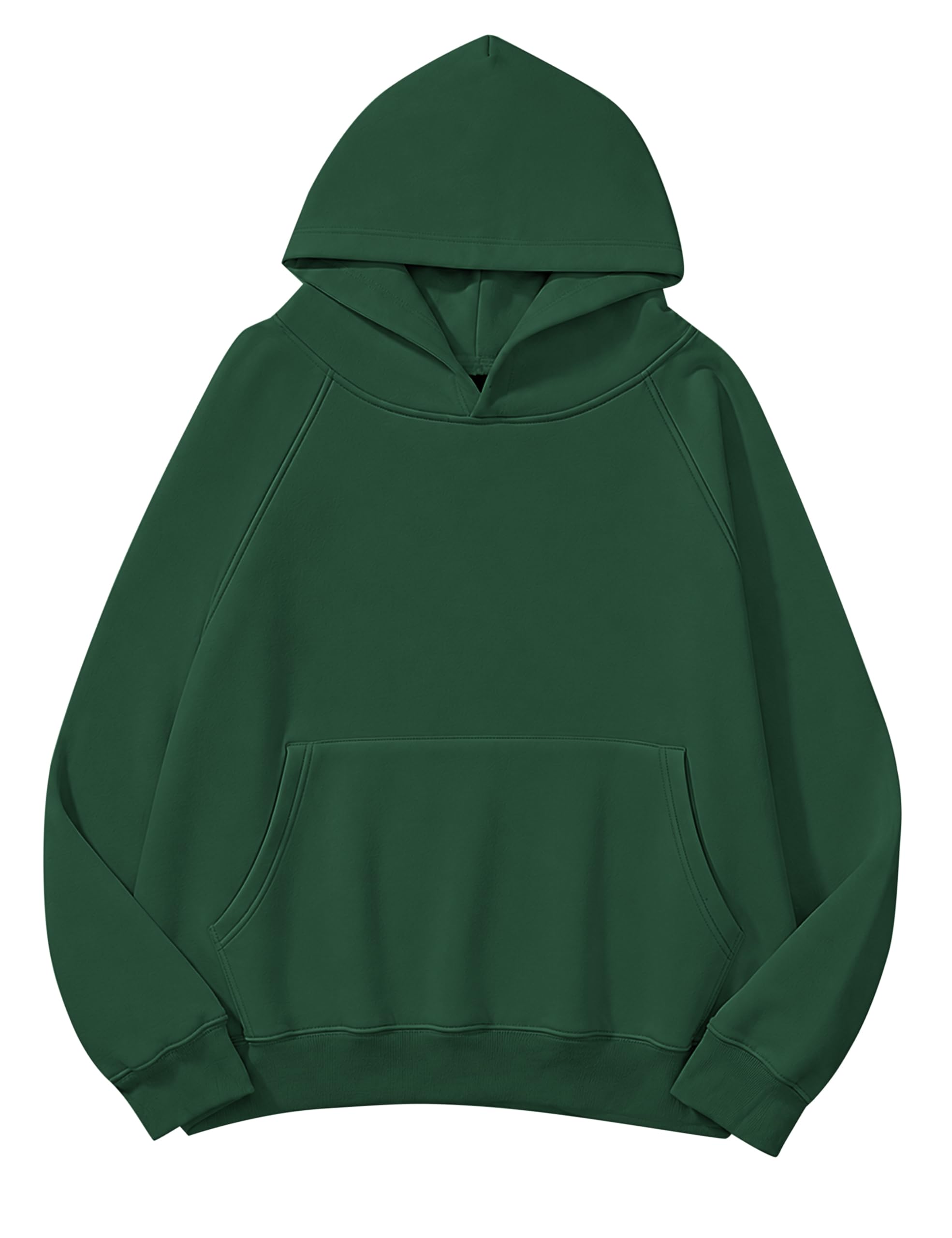 Lauweion Women Solid Basic Fleece Letter Loose Hoodie Sweatshirt Long Sleeve Kan