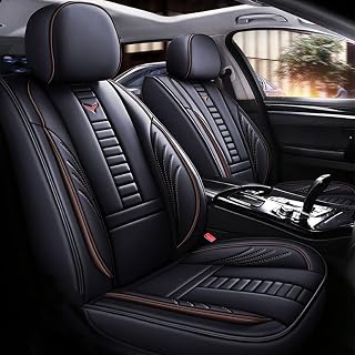 for Nissan Sentra Seat Covers 2007-2026, Full Coverage Customized Car Seat Covers, Premium Leather Waterproof Stain-Resistant Easy to Install (Standard 5 Seats, Black&Coffee)