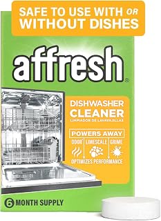 Affresh Dishwasher Cleaner, Mess-Free Deep-Cleaning Tablet, 6 Month Supply | Helps Power Away Smells from Limescale & Mineral Deposits,EPA Safer Choice Certified, Safe for All Dishwashers