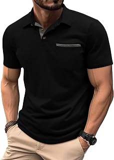 Casual Polo Shirts for Men Summer Short Sleeve Classic Fit Polo T Shirts Comfy Golf Polo Shirts