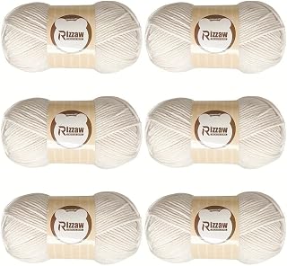6 Pcs Soft Wool Starter Set 50g/roll for Crochet Clothes Blankets DIY Handbags Sweater 19 Beige