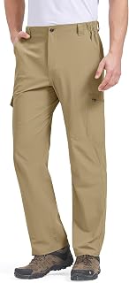 Mens Hiking Pants Lightweight Water Resistant Quick Dry Breathable Nylon Cargo Pants with 6 Pockets