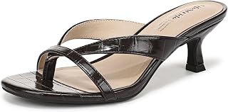 LifeStride Navine Sandales à talon pour femme, Croco au chocolat foncé, 42 EU Larga