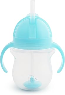 Munchkin Any Angle Click Lock Weighted Straw Trainer Cup, 7 Oz, 1 Pack, Blue