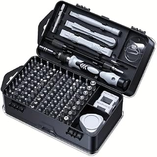 115-in-1 Precision Screwdriver Sets, Professional Repair Tool Kit with Flat Head & Multiple Bits for Electronics, Phone, Watch, Automotive Maintenance - Magnetic, Non-Slip Handle & Tweezers(Grey)