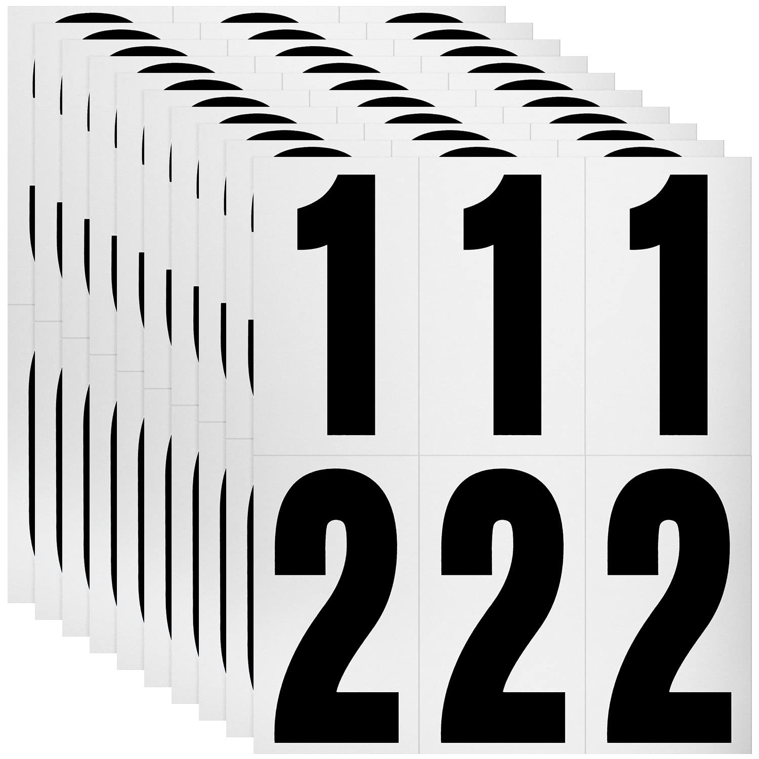 60 Numbers, Reflective Adhesive Mailbox Number Pack, 3", Waterproof Number Stick