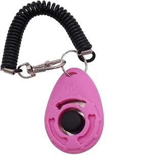 Dog Training Clicker with Wrist Strap - Durable Lightweight Pet Clicker for Training Puppies, Cats, Birds and Horses - Easy to Use Action Training Tool for Obedience and Aggressive Strengthening