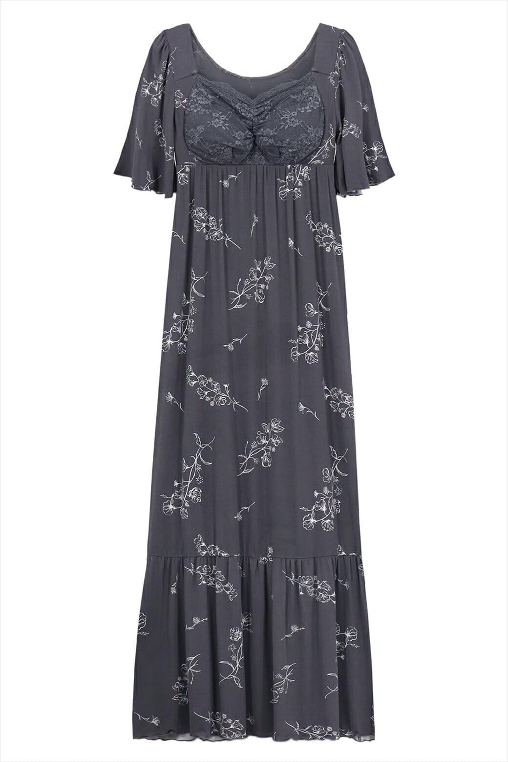 Two-hatch 8819p Night Bra One-Piece Dress, Short Sleeve, Long Length, Wireless, 