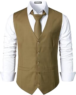 ZEROYAA Men's Urban Design Business Formal Dress Vest