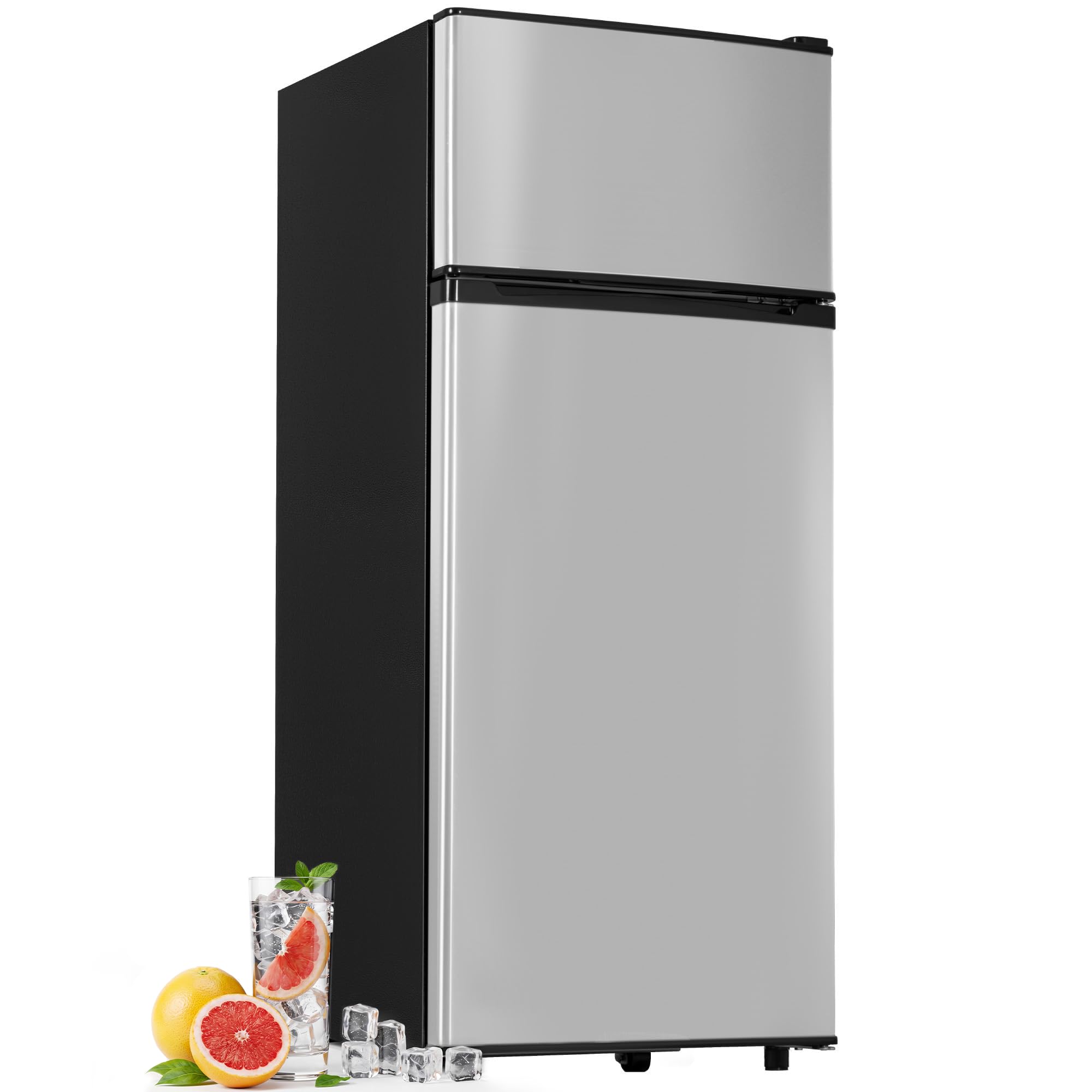 Manastin 4.5cf Mini Fridge for Dorm/Office Quiet 2-Door Adjustable | 4.5 cu ft m