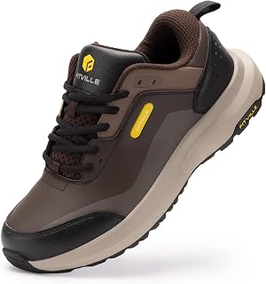 FitVille Men's Hiking Shoes Extra Wide Running Shoes Waterproof Lightweight Breathable Sports Shoes with Arch Support Relieve Heel Pain
