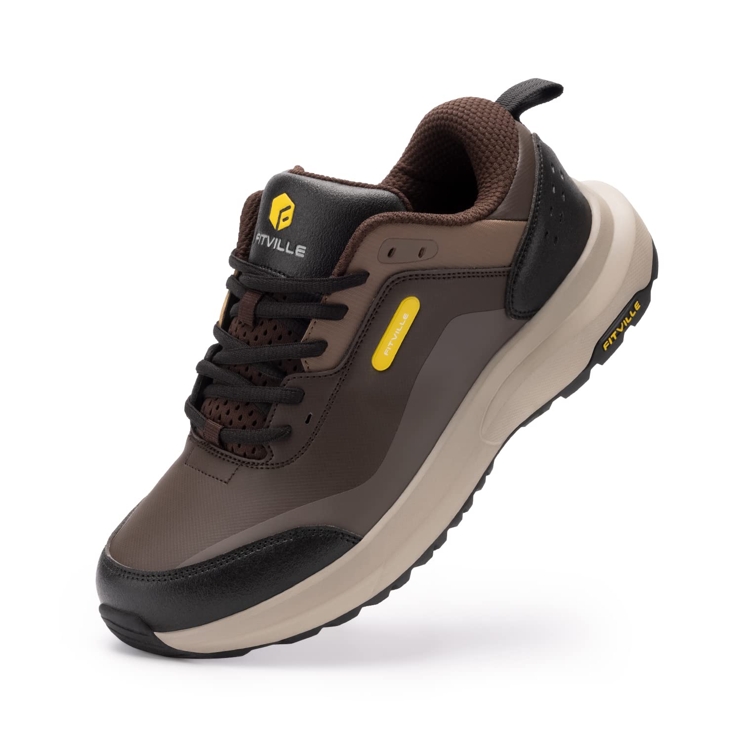FitVille Men's Hiking Shoes Extra Wide Running Shoes Waterproof Lightweight Brea