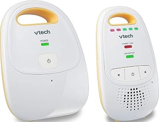 VTech Audio Baby Monitor — No Static DECT 6.0, No WiFi, Hack-Proof | 8Hr Battery, Belt Clip, 1000ft Range, 5-Level Sound Indicator | DM111
