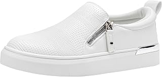 Jeossy Women's Casual Lightweight Slip On Shoes with Side Zipper