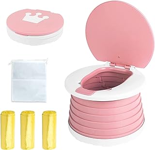 SunnySmile,Travel Potty,Car Potty for Toddler,Portable Toilet for Kids | Portable Toilet for Kids with 45 Liners,for Toddler Travel, Camping, Foldable, Indoor/Outdoor Use