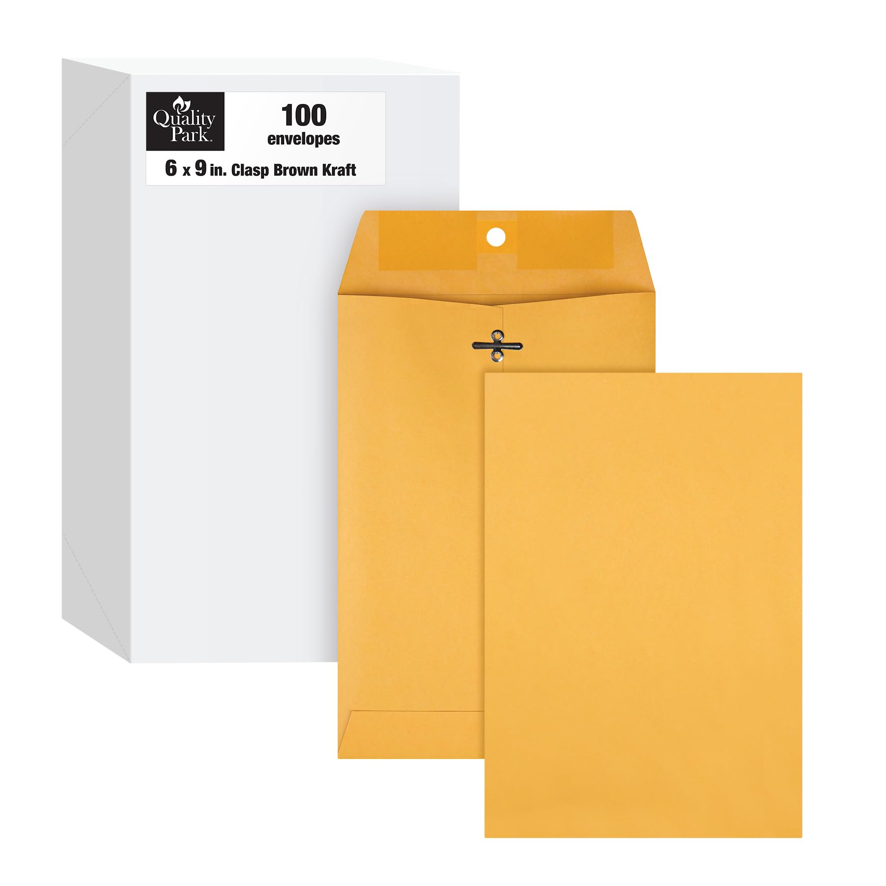 Quality Park 6 x 9 Clasp Envelopes, Clasp and Gummed Closures for Storing or Mai