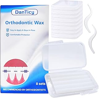 Orthodontic Wax Dental Wax for Braces Dental, Clear, Orthodontic, Comfort Covers for Braces, 8 Sets