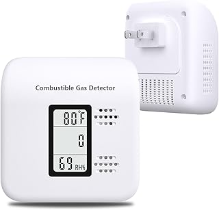 Natural Gas Detector,Y401 Pro Plug in Gas Leak Detector, Propane Gas Detector for Home,(Gas, Temperature and Humidity Display) Kitchen,Leak Gas Alarm for LNG,LPG,Methane,Camper (1Pack, White)