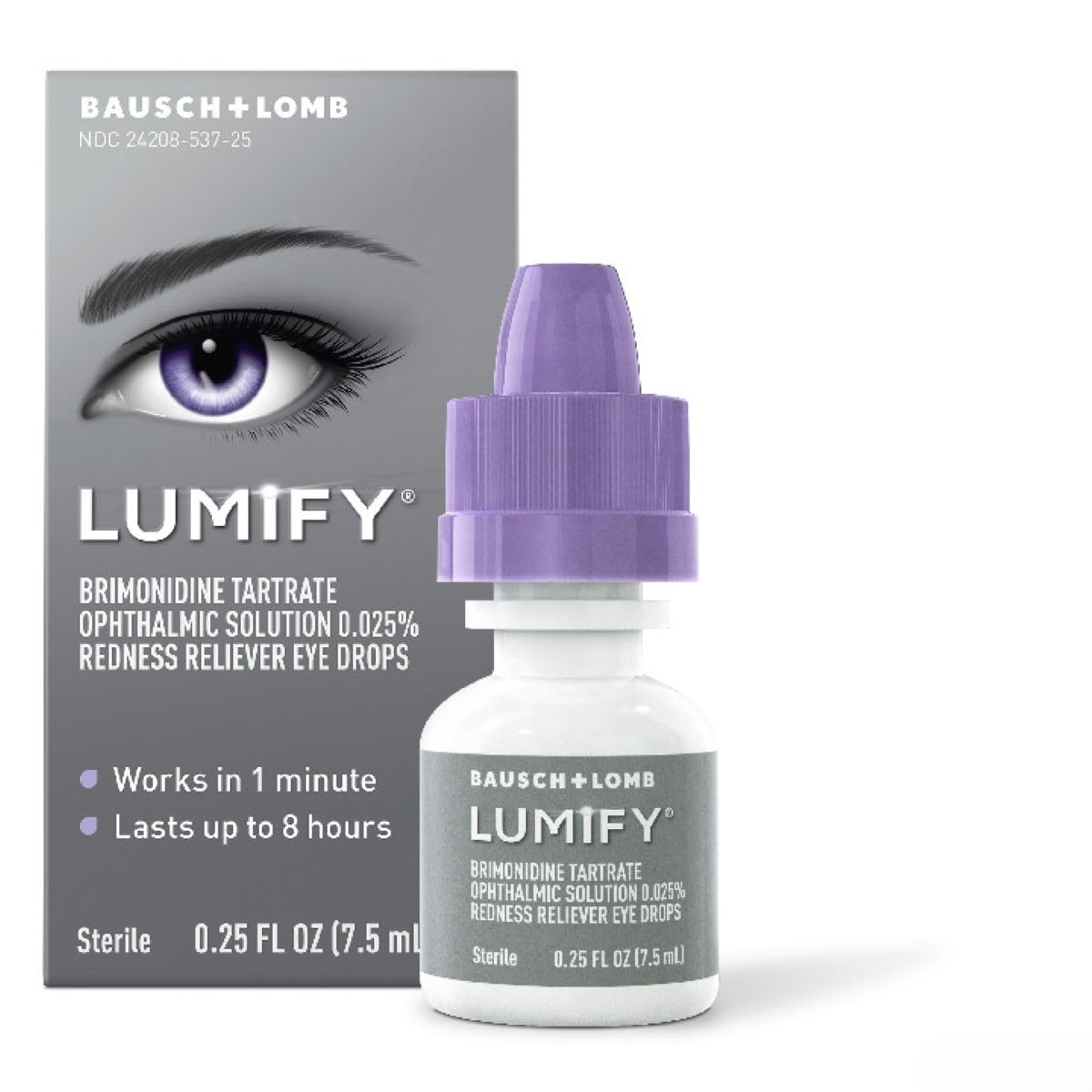 Lumify Redness Relief Eye Drops, Whiter & Brighter Looking Eyes, 0.25 oz | Works