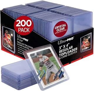 Ultra Pro 3" x 4" Clear Regular Toploader & Card Sleeves Bundle, 200 Pack | Durable Rigid Plastic Protection for Valuable Collectible Cards with Crystal Clear Display During Storage, Trading & Shipping