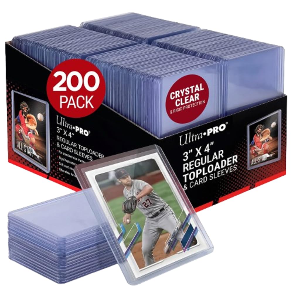Ultra Pro 3" x 4" Clear Regular Toploader & Card Sleeves Bundle, 200 Pack | Dura