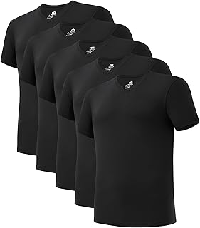 DAVID ARCHY Men's Bamboo Rayon Moisture-Wicking V-Neck Undershirt 3 or 5 Pack