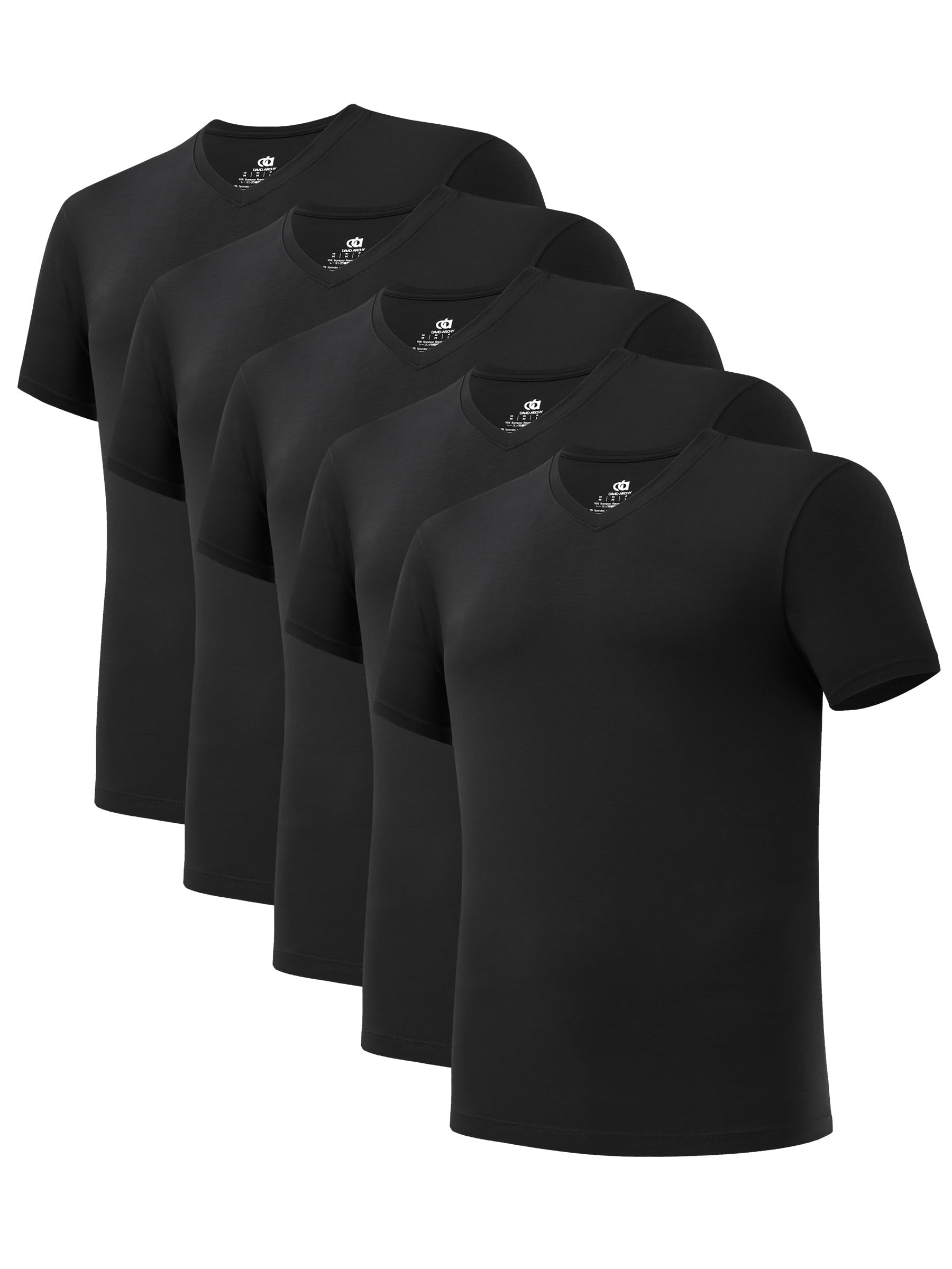 DAVID ARCHY Men's Bamboo Rayon Moisture-Wicking V-Neck Undershirt 3 or 5 Pack