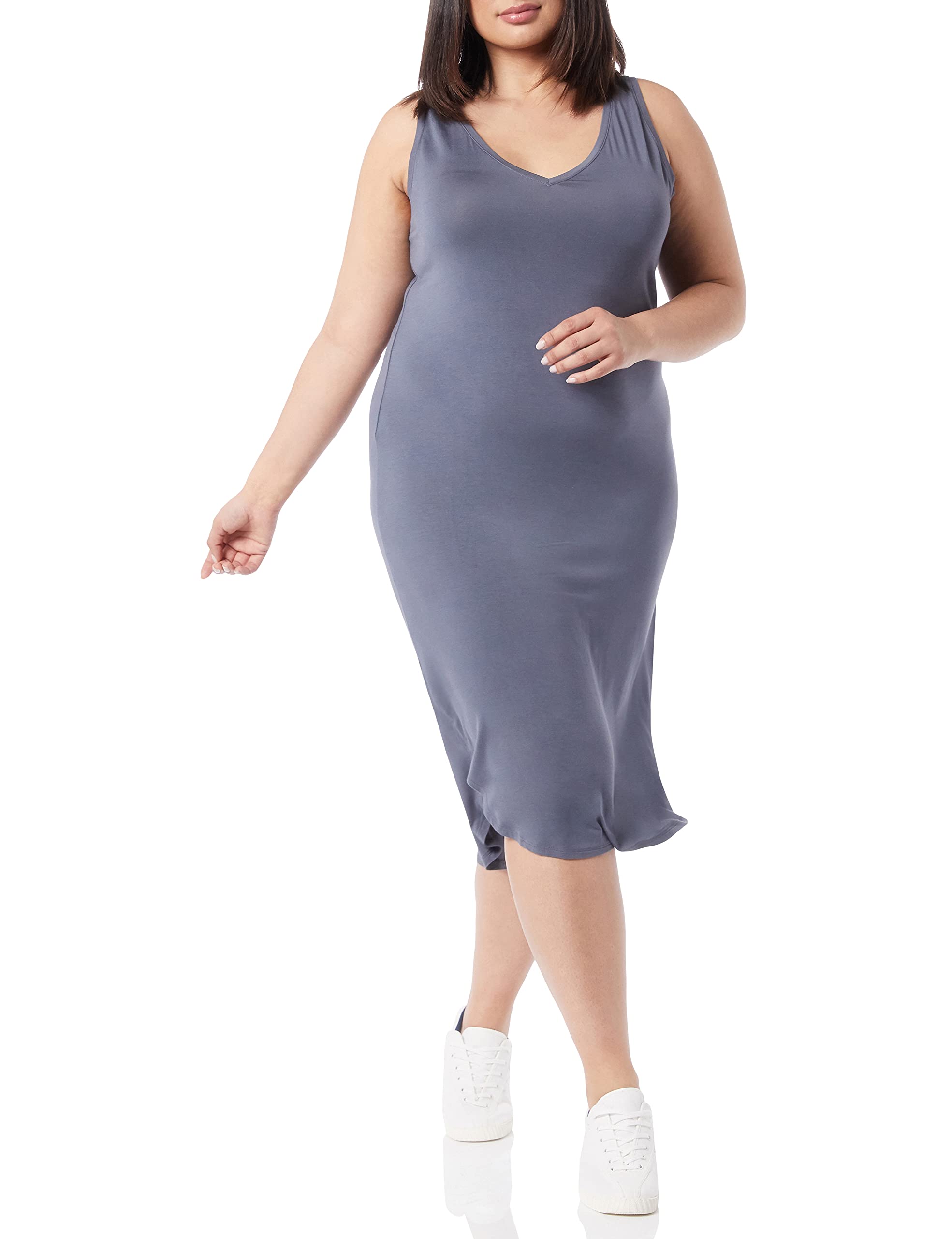 Amazon Essentials Womens Jersey Sleeveless V-Neck Midi Dress