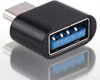 Plastic USB-C to Type-C Male to USB 2.0 Female OTG Data Transmission Charger Adapter (Black)