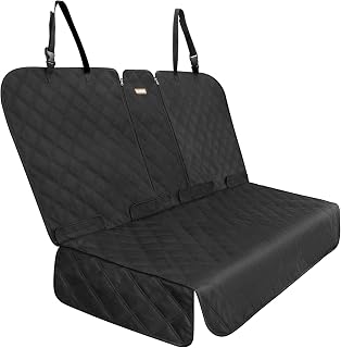 ALLANSING Back Seat Cover - 900D Oxford Waterproof Car Seat Protector, Fits Cars/SUVs/Trucks, Split Bench, Non-Slip, for Messy Kids & Drooling Dogs, Easy Clean(Black)