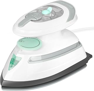 BEAUTURAL Mini Travel Steam Iron for Clothes with Dual Voltage, White | Non-Stick Soleplate and Cord Storage, Easy Temperature Control, Ideal for Sewing, Quilting and Handcraft