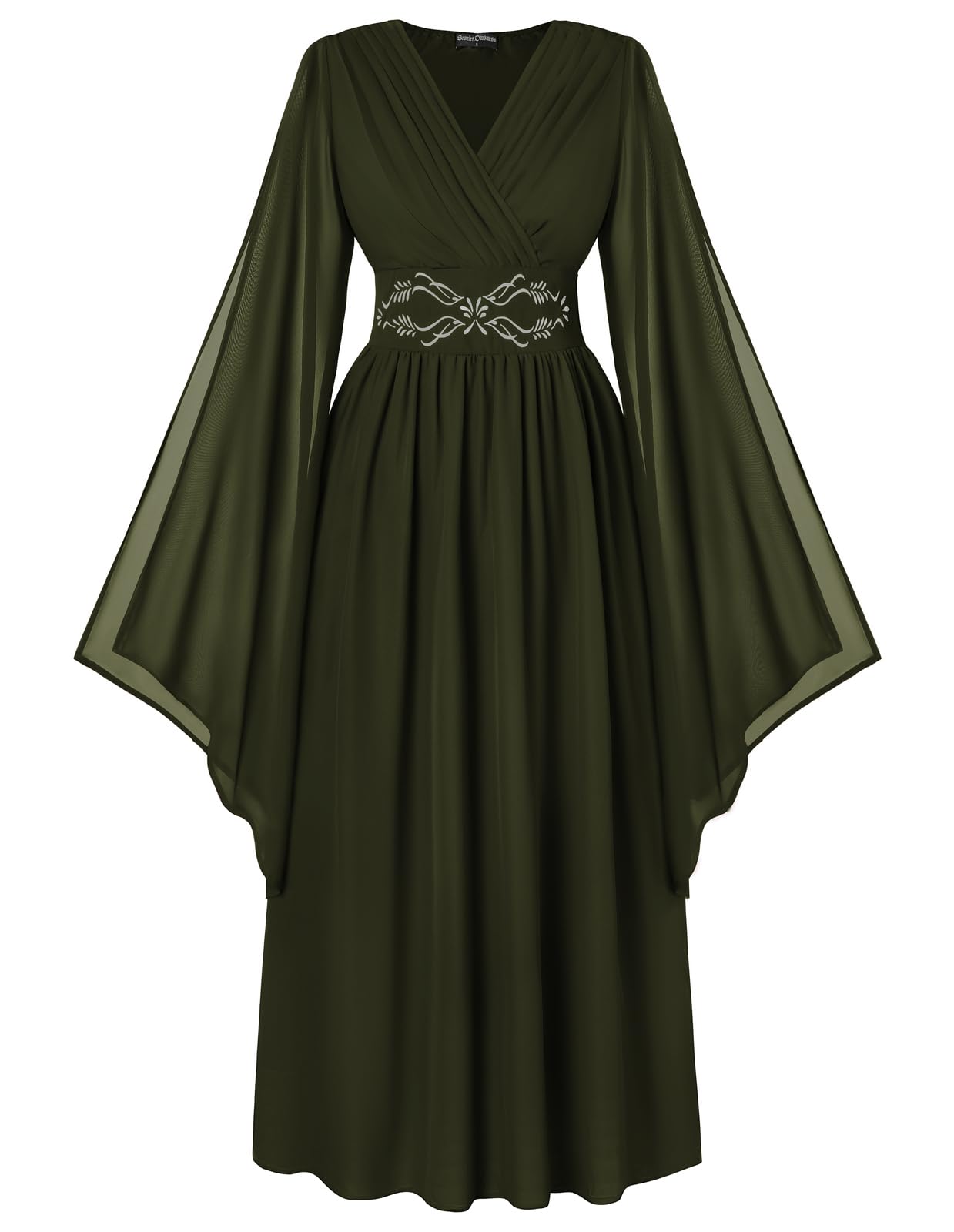 Scarlet Darkness Women's Renaissance Costume Wrap V Neck Medieval Dress Split Be