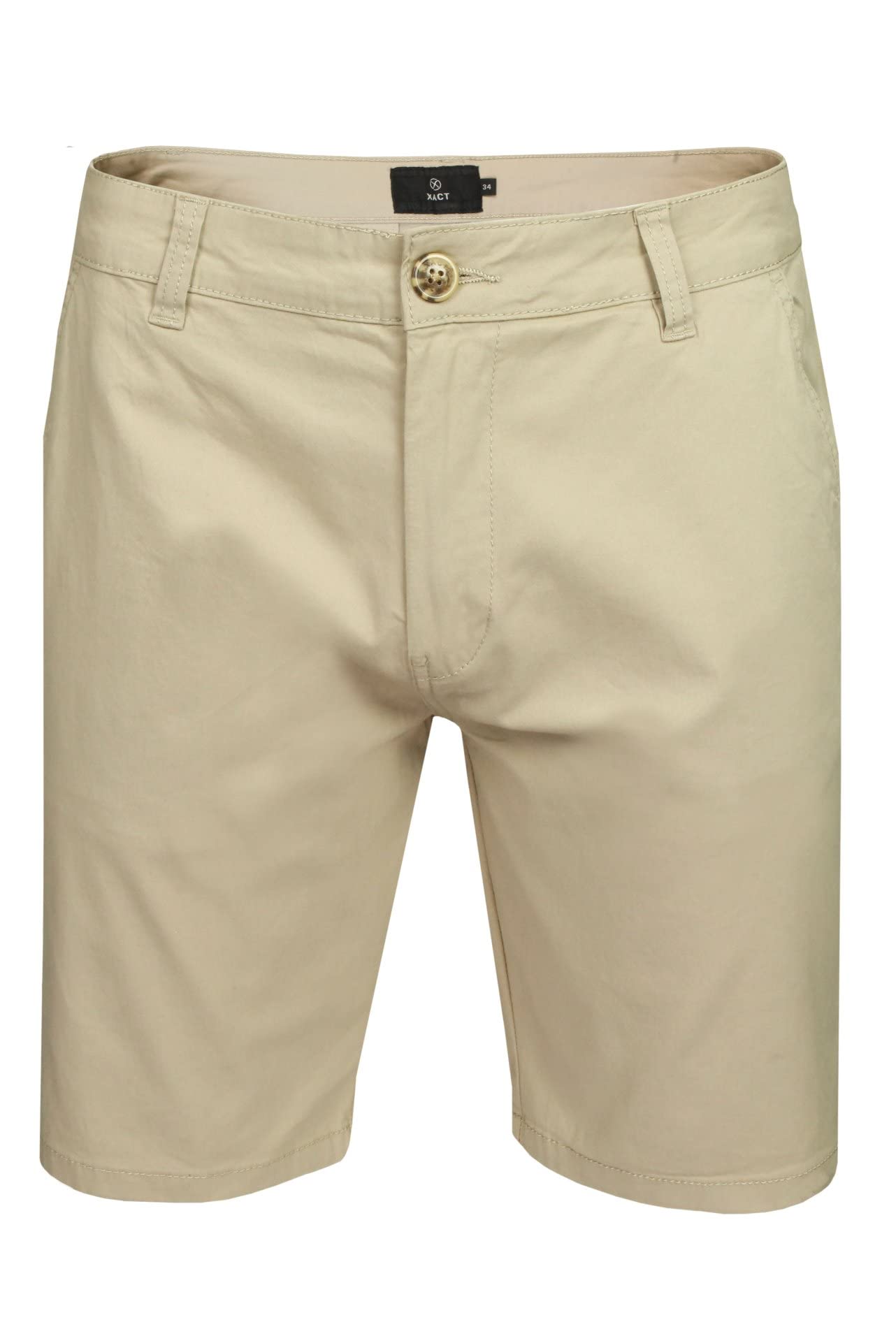 Xact Men's Chino Shorts Cotton Stretch Regular Fit Bermuda Shorts Summer Casual 