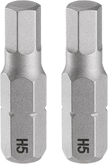 HARFINGTON 2pcs H5.0 Hex Screwdriver Bit 1/4" Hex Shank 25mm/1" Length Magnetic Hexagon Head Hex Bits S2 Steel Screw Driver Bit for Impact Electric Screw Driver Power Tools