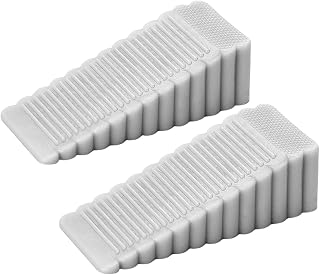 2PCS Door Stopper Wedge, Silicone Door Stoppers for Bottom of Door, Heavy Duty Doorstop for Home Office Dorm Classroom(Grey)
