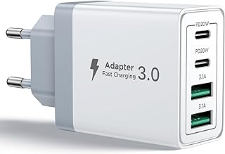 Aioneus USB C Charger, 40W 4 Port USB Plug Fast Charger iPhone, Multi Sector PD+QC 3.1A Type C Adapter for iPhone 17 16 15 14 13 12 11 Pro Max X XS XR 8 7 Plus Mini SE, iPad, Samsung Galaxy