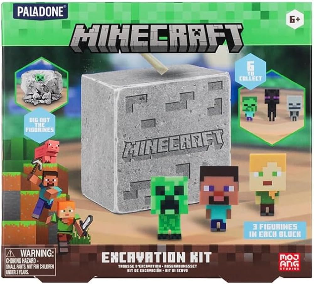 Paladone Minecraft Official Licensed Excavation Kit for Kids, Gamer Decor and Gi
