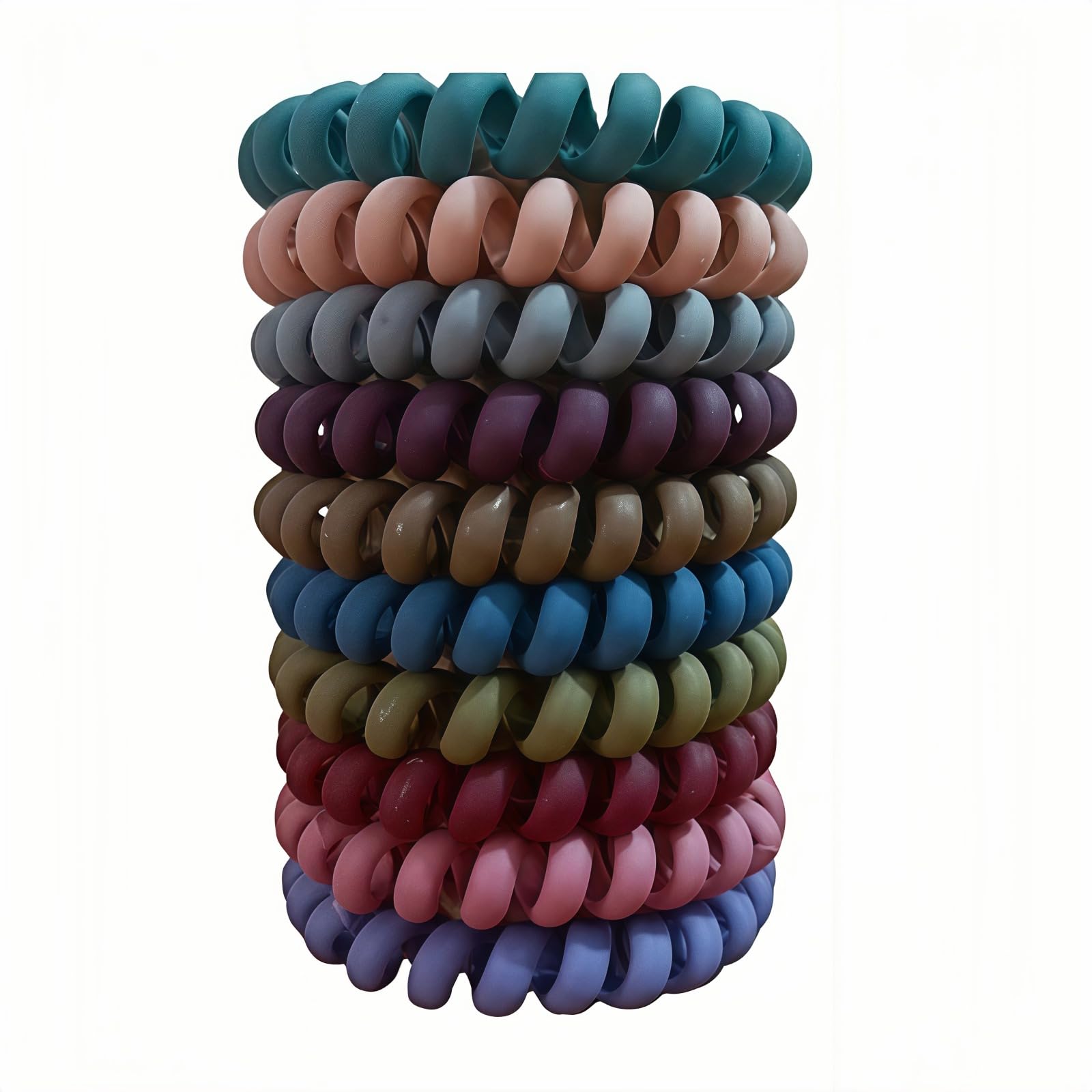 10 Pieces Spiral Hair Ties, Elastics Spiral Coils for Thick and Thin Hair, No Cr
