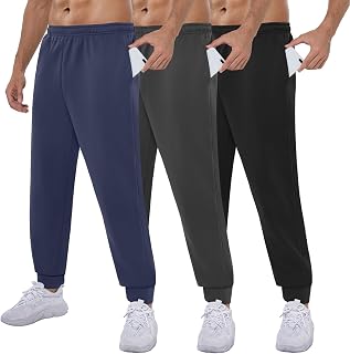4-Pack Mens Jogger-Sweatpants Pockets - Athletic Pants for Men Gym Workout