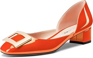 Castamere Women's Chunky Wide Low Kitten Heel Square Toe Knot Bow Pumps Slip-on Classic Cute Office Party 3.5 CM Heels Shoes