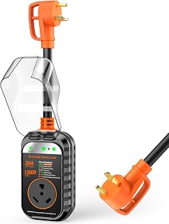 GEARGO RV Surge Protectors 30 Amp RV Circuit Analyzer, [𝟐𝟎𝟐𝟔 𝐍𝐞𝐰 𝐔𝐩𝐠𝐫𝐚𝐝𝐞𝐝 &amp; 𝐆𝐞𝐧𝟐] Full Protection, RV Adapter Plug for Camper(Orange)